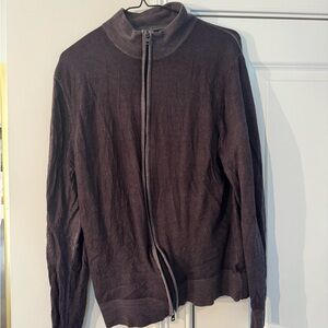 Patrick Assaraf Men’s Purple Knit Zip Up Sweater